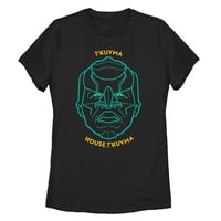 Женски Стар Трек: откритие Клингонска т 'Кувма къща т' Кувма 2д портретна графична тениска черна малка
