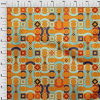 OneOone Viscose Jersey Orange Fabric Geometric Diy Облекло Квилинг плат за печат от печат от двор Wide-Qm