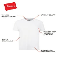 Ханес Мъжка стойност Бяла екипажа тениска ризи, пакет