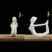 Мечта на лайфстайл керамична симулация йога момиче модел изкуство занаятчий за домашен кабинет офис декор за десктоп