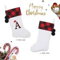 Първоначален монограм бродиран коледен чорап за коледенце ， Коледни декорации чорапи персонализирани чорапи ， Декор за празничен сезон