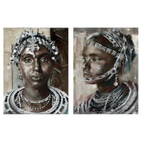 Африкански портрет от Маги Дейвис Канвас Арт Принт