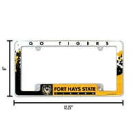 Форт Хейс държавни тигри ез виж целия дизайн хром рамка метални регистрационен номер етикет корица университет