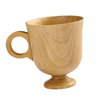 Дървена чаша чаени чаши Реколта Чаши за пиене ръчно изработени с дръжка чаени чаши за напитки пийте Чаши топлоустойчиви твърди гладки чаши за вода чаени чаши 300мл