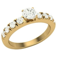 Годежни пръстени за жени - кръгли брилянтни 14к злато 1. Сертификат КТ ГИА