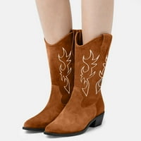Сандали жени Wedge Comfort Boots High Retro Zipper Fashion Disherable Short Heels обувки обувки обувки за жени токчета