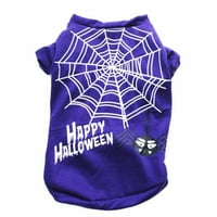 Орхип Хелоуин паяк уеб печат домашен любимец тениска за малък среден домашен любимец