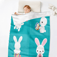 Великденско зайче яйца одеяло с калъф за възглавница за домашно легло и диван 3D отпечатани хвърляния одеяло великденско одеяло за деца и възрастни