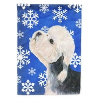 Съкровищата на Caroline SS4641-Flag-Parent Dandie Dinmont Terrier Winter Holiday Flag Holiday Flag, Multicolor