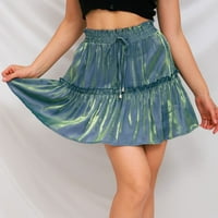 Жените обличат женските еластични талии еластичен плътно цвят на половин тялото модна подгъва леко прозрачна зелена xl