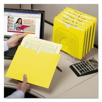 Смеед цветни файлови Якета подсилени 2-слойни таб, писмо, 11т, жълто, 100 Бо-СМД75511