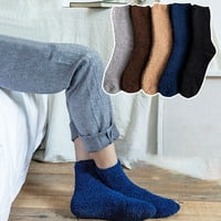 Мъжки чорапи плътни цветове удебелени зимни есента анти-фригиция топли меки пода чорапи за дома