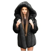 Якета палта за жени с дълъг ръкав модна качулка връхни дрехи Зимно топло твърдо палто