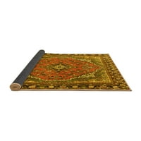 Ahgly Company Indoor Square Persian Yellow Traditional Area Cugs, 6 'квадрат