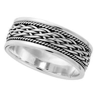 Сребърно келтски възел годежни пръстени - сребърни пръстени на стерлинги - Мъжки солидни сребърни пръстени Широки сватбени сватбени ленти - сватбени пръстени негови и нейните - дамски пръстени