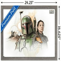 Star Wars: Книгата на Boba Fett - Boba и Fennec Shand Illustrated Wall Poster, 14.725 22.375