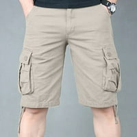 Juebong Men's Plus Size Cargo Shorts Просверие ежедневно бельо къси панталони Лятни ежедневни тропави много джоба на много джоба, свободни годни атлетически туризъм