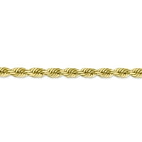 Първично злато карат жълто злато ръчно изработено диамантено въжена верига