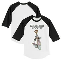Детско мъничко бяло черни тениски на черни черни скали на Колорадо Jada Raglan 3 4 ръкав
