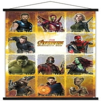 Marvel Cinematic Universe - Avengers - Infinity War - Плакат за стена на колаж с дървена магнитна рамка, 22.375 34