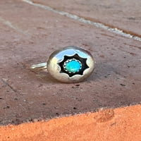 Красив стерлингов сребърен Shadowbo Kingman Turquoise Ring