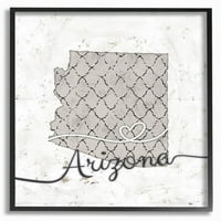Ступел Индъстрис Аризона шарени сиви САЩ Щатски дизайн рамкирани стена изкуство от Зивей ли