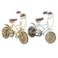4 в, 8 х Многоцветен метален велосипед Скулптура с дървени колела
