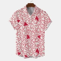 Голф ризи за мъже Мъжки пролет и летни единични ризи ежедневни ревери Свети Валентин Пълен плаж плаж късо ръкав ваканция на открито ризи за ваканция