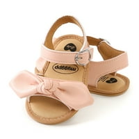 Ешо малки деца сандали, новородени бебе Pu кожени кожени боукни плажни обувки Prewalker плоски обувки