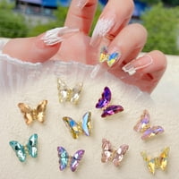 Декорации за нокти Искряща повърхност Красиво лъскав визуален ефект Широко приложение Fau Crystal Luxury Butterfly 3d декор за нокти Маникюр дизайни