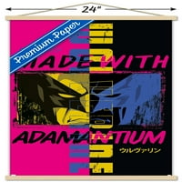 Marvel Comics - Wolverine - Изработен с плакат на Adamantium Wall с дървена магнитна рамка, 22.375 34