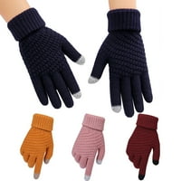 Изток магазин Унисе зимни плетени ръкавици топло Дебели неплъзгащи Мода сензорен екран ръкавици