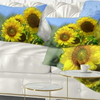 Дизайнарт красива гледка към Слънчогледите - възглавница за хвърляне на цветя-12х20