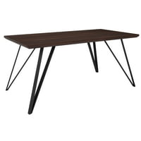 Флаш мебели Коринт 31.5 63 правоъгълна маса за хранене в тъмно пепелно покритие