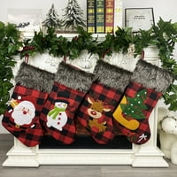 Коледни чорапи Санта чорап за подарък за подаръци за контейнер за орнамент за орнамент