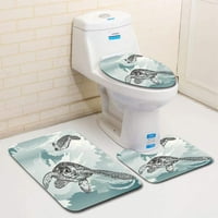 Морски костенурки подводни баня килими набор Баня килим контур Мат и капак на тоалетната