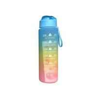 Дабулиу 900МЛ преносима бутилка за вода мотивационна спортна бутилка за вода с маркер за време непропусклива чаша за открит спорт фитнес БПА безплатно