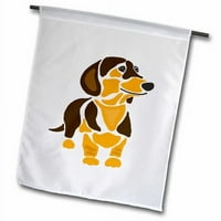 3Drose забавно артистично фънки дакел кученце куче абстрактно изкуство полиестер 1'6 '' 1 'градинско знаме