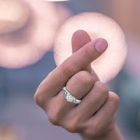 Биплут компактен пръстен деликатен гладка дълготрайна Сплав скъпоценен пръстен за Свети Валентин
