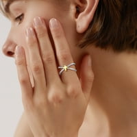 Кръстен пръстен на Crisscross за жени с кръст от 14K злато