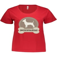 Мастически чихуахуа куче любител на кучета сладък женски плюс размер тениска