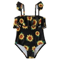Sngxgn Toddler Girl Swimsuit Upf Beach Sport Halter Beach Swickwear Girls One Swimsuits, Black, Size 160
