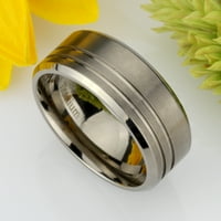 Комфорт приляга титаниев сватбена лента скосени ръбове на вентилиран пръстен