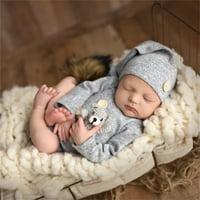 Baby Girls еднократно ромпи Pom-pom Photo Meesher Hat and Gadys Hat Photo 0- Photography плетен реквизит Care Outfit