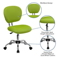 Флаш мебели средата на гърба ябълка зелена мрежа подплатени въртящ задача офис стол с хром база