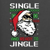 Див Боби, Дядо Коледа единичен и готов да звънят коледен пуловер мъжки риза дълъг ръкав, дървени въглища, 3х-голям