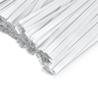 Дълги Силни Пластмасови Покритие Хартия Обрат Връзки Бяло, Пакет, Бяло
