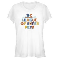 DC DC League of Super Pets Цветно лого графичен тройник бял голям голям