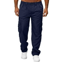 Мъжки панталони с няколко джоба с прав крак Спортни Паркур фитнес панталони