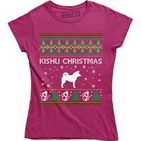 Kishu Christmas - Xmas Holiday Dog Любител на женските тениска на пуловер с женски пуловер